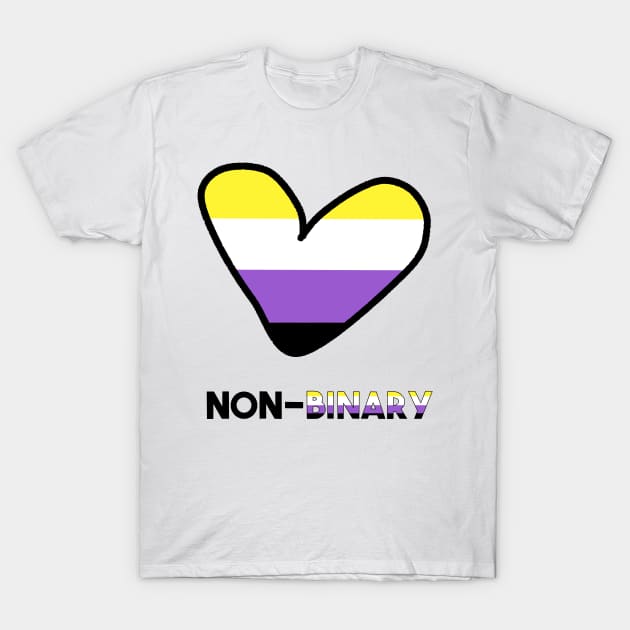 LGBTQ+ Non-Binary Heart- Love T-Shirt by Vtheartist